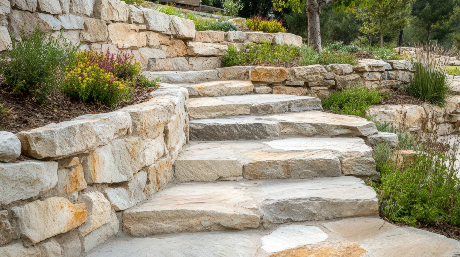 retaining wall and stone steps. The best retaining walls in San Leandro