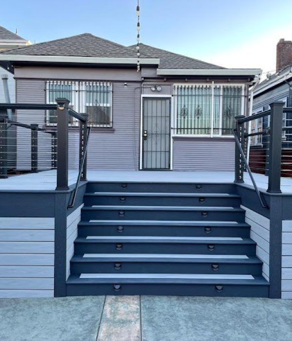 deck Deck with stairs leading up to it