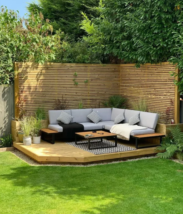 Deck Builder 60 Expert artificial grass installation done by an outdoor seating area