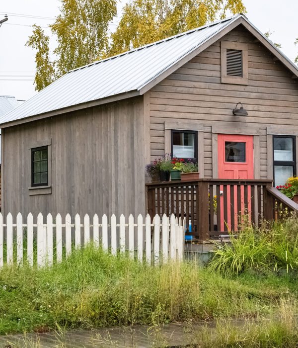 ADU Builder 40 Dawson city in Yukon, Canada, colorful houses in the ancient village of the gold rush