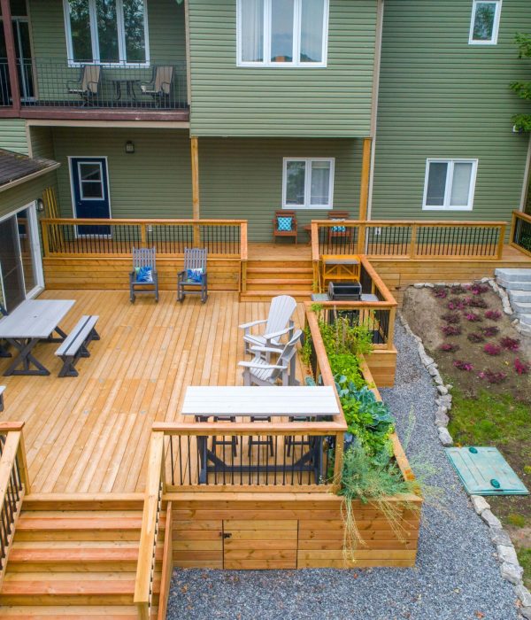 Deck Builder 41 High-quality interlocking pavers in residential yard